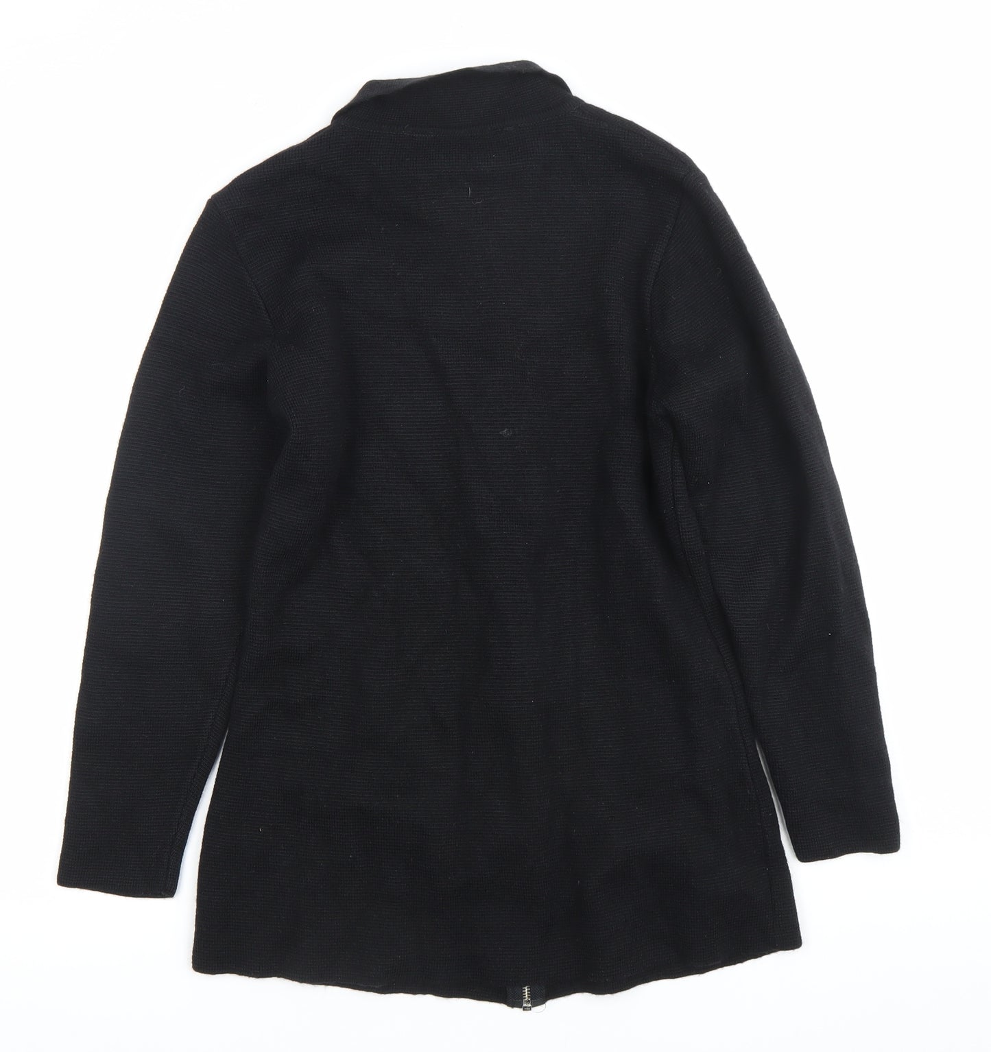 Marks and Spencer St Michael Womens Black Wool Zip Cardigan UK 10