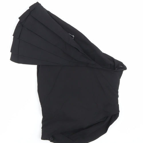 Zara Women Black One Shoulder Ruffle Blouse Size 8 Slim Fit
