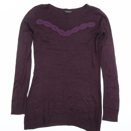 Dorothy Perkins Womens Purple Size 6 Tunic Jumper Long Sleeve Crew Neck