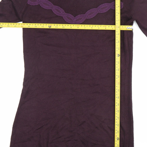 Dorothy Perkins Womens Purple Size 6 Tunic Jumper Long Sleeve Crew Neck