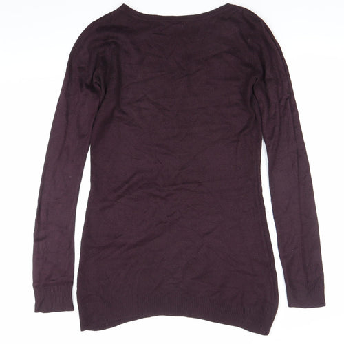 Dorothy Perkins Womens Purple Size 6 Tunic Jumper Long Sleeve Crew Neck