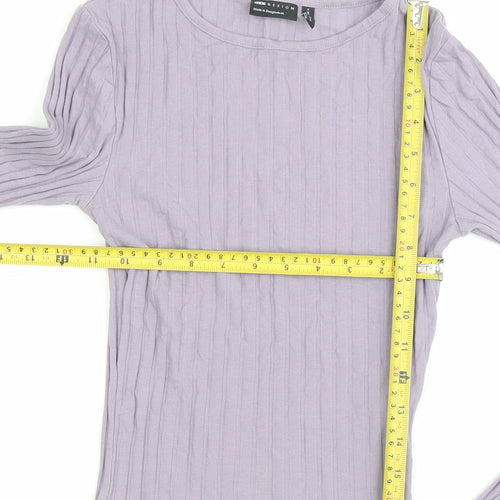 ASOS DESIGN Women’s Purple Long Sleeve Slim Fit Crew Neck Top Size 8