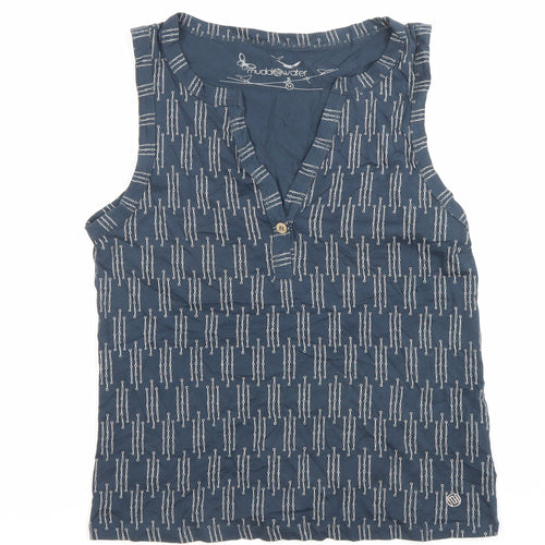 Mudd & Water Womens Blue Organic Cotton Tank Top Size 12 V-Neck