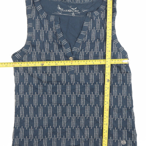 Mudd & Water Womens Blue Organic Cotton Tank Top Size 12 V-Neck