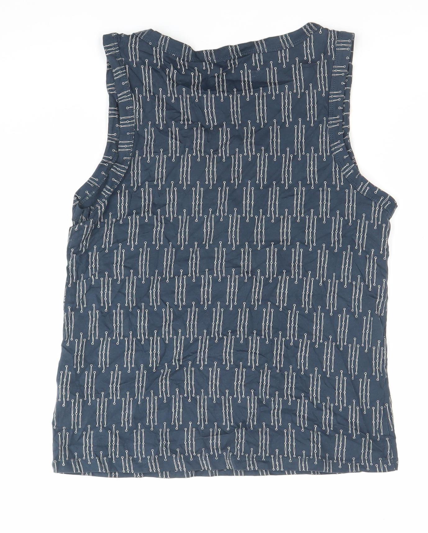 Mudd & Water Womens Blue Organic Cotton Tank Top Size 12 V-Neck