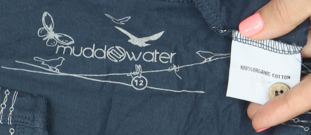 Mudd & Water Womens Blue Organic Cotton Tank Top Size 12 V-Neck