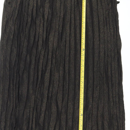 Rare London Women’s Black Glitter Pleated Maxi Dress Size 8