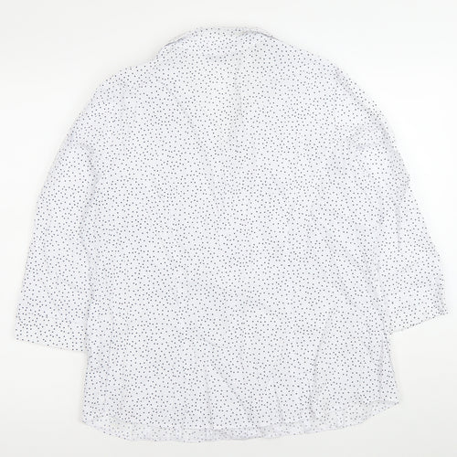 M&Co Womens White Polka Dot Button-Up Shirt Size 18 3/4 Sleeve