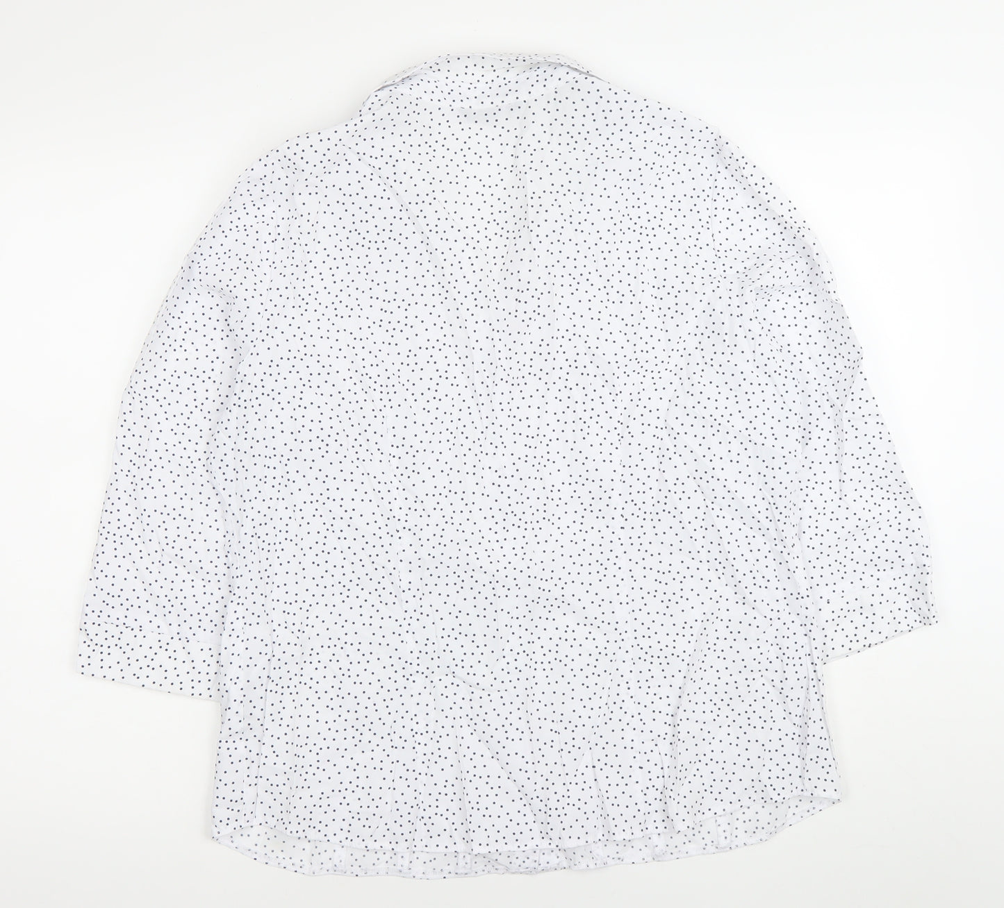 M&Co Womens White Polka Dot Button-Up Shirt Size 18 3/4 Sleeve