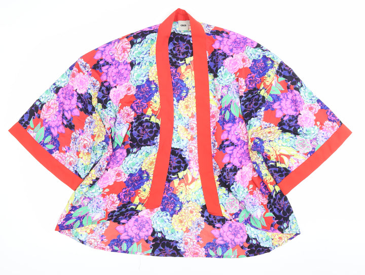 ASOS Womens Multicoloured Floral Kimono Sleeve Blouse UK 12