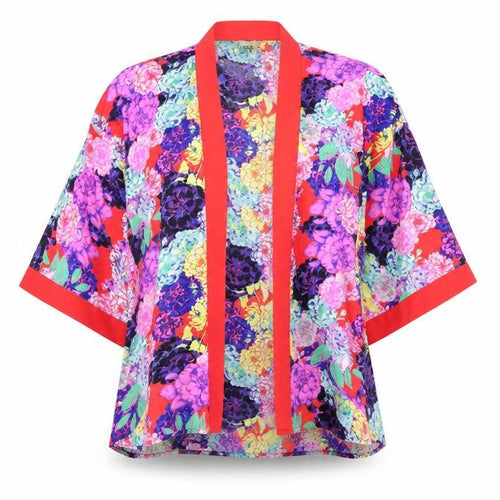 ASOS Womens Multicoloured Floral Kimono Sleeve Blouse UK 12