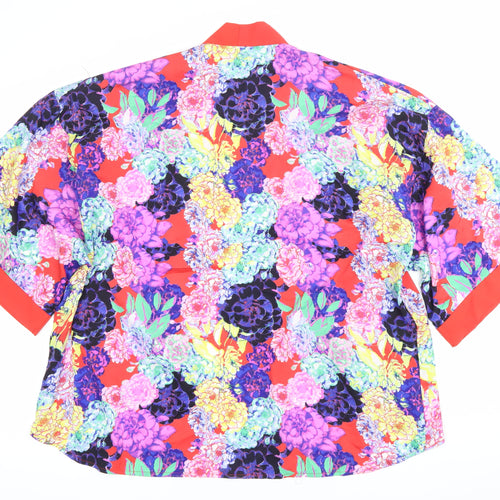 ASOS Womens Multicoloured Floral Kimono Sleeve Blouse UK 12