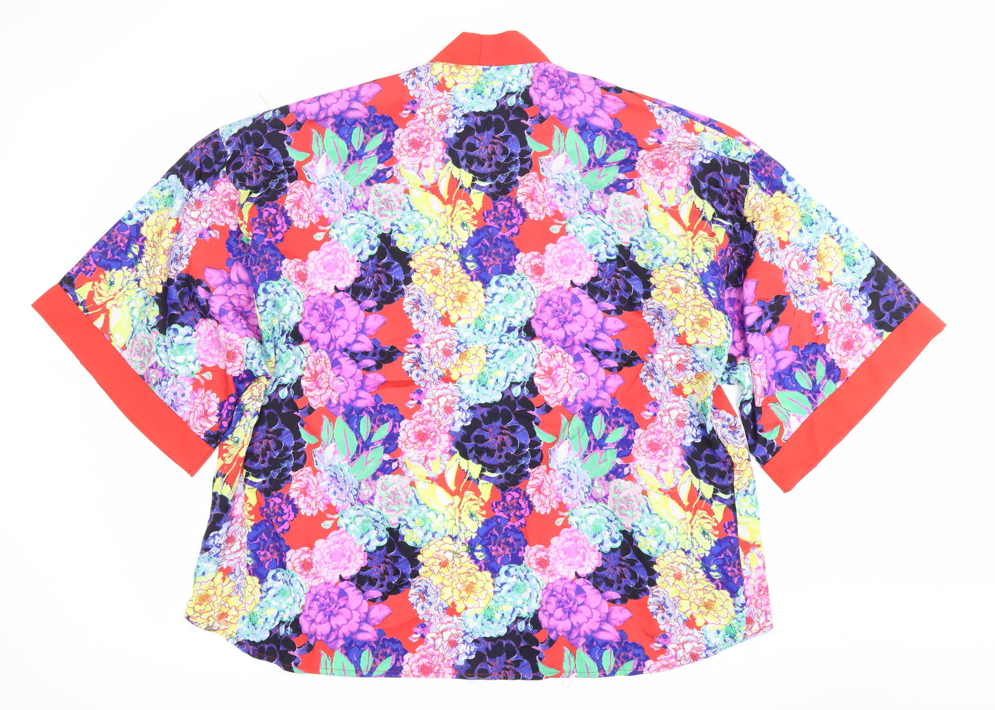 ASOS Womens Multicoloured Floral Kimono Sleeve Blouse UK 12