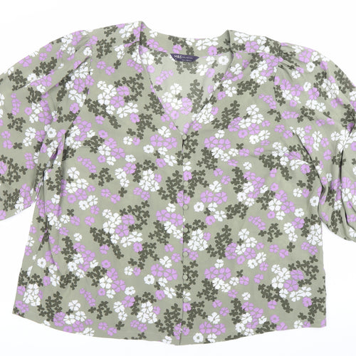 Marks and Spencer Women’s Multicoloured Floral Blouse Size 22