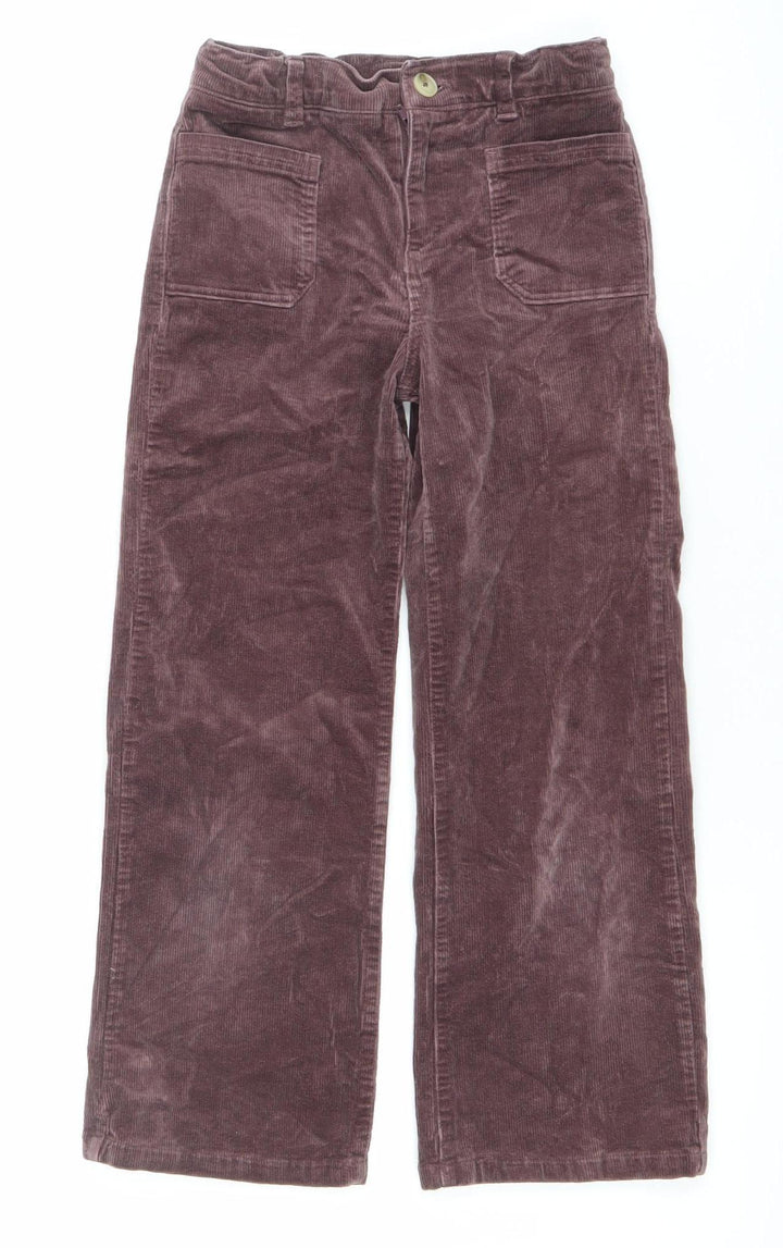 Marks and Spencer Girls Brown Corduroy Cargo Trousers Size 9 Years