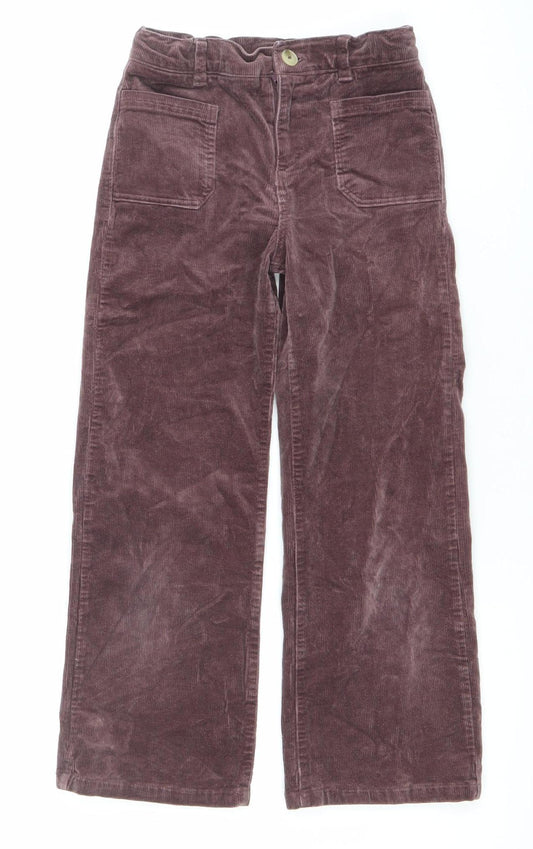 Marks and Spencer Girls Brown Corduroy Cargo Trousers Size 9 Years