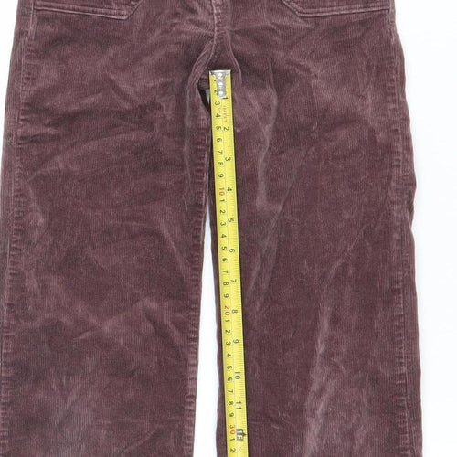 Marks and Spencer Girls Brown Corduroy Cargo Trousers Size 9 Years