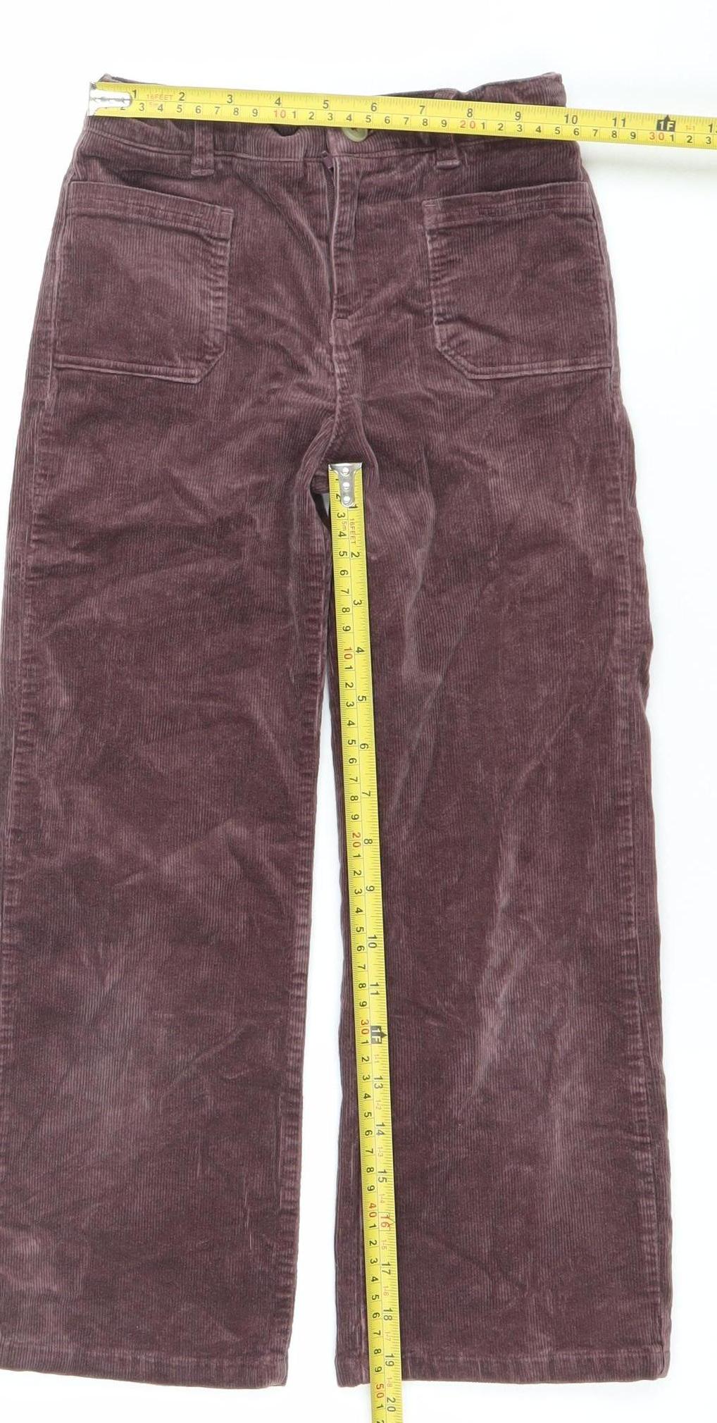 Marks and Spencer Girls Brown Corduroy Cargo Trousers Size 9 Years