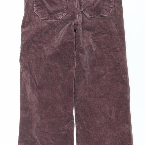 Marks and Spencer Girls Brown Corduroy Cargo Trousers Size 9 Years