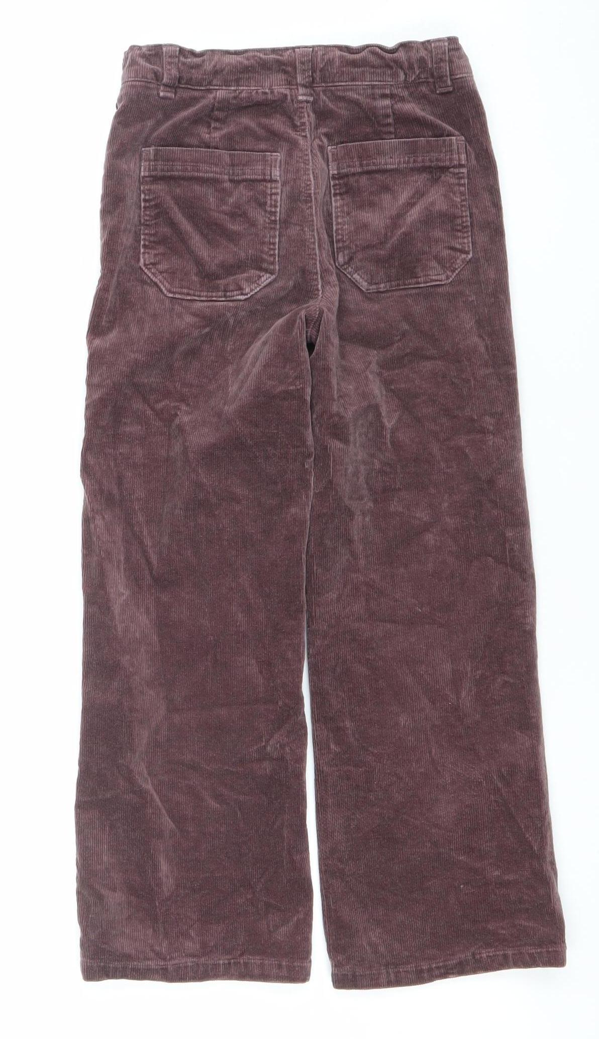 Marks and Spencer Girls Brown Corduroy Cargo Trousers Size 9 Years