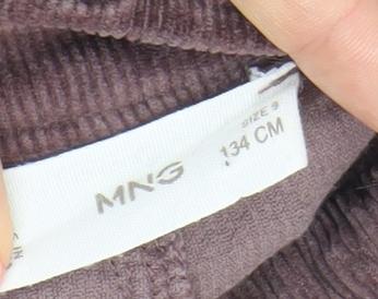 Marks and Spencer Girls Brown Corduroy Cargo Trousers Size 9 Years