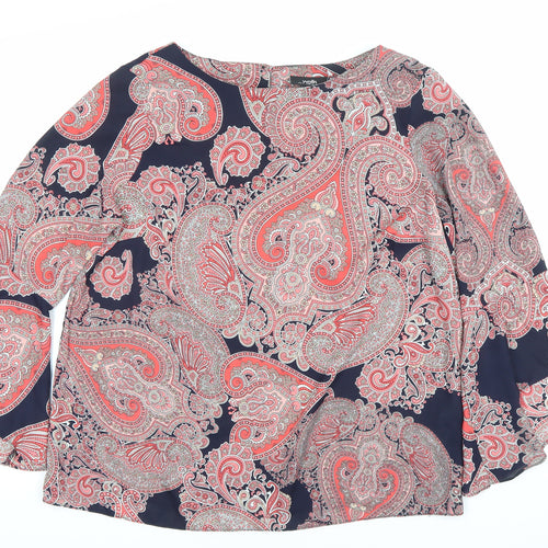 Wallis Women’s Multicoloured Paisley Blouse UK 14 Bell Sleeve