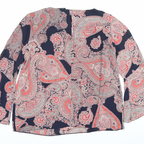 Wallis Women’s Multicoloured Paisley Blouse UK 14 Bell Sleeve