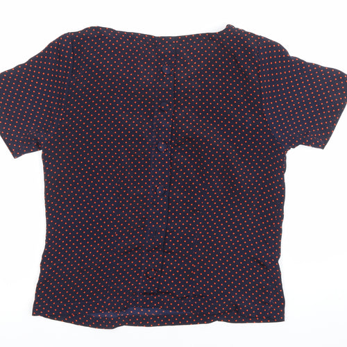 Vero Moda Women Blue Polka Dot Blouse Size S Short Sleeve