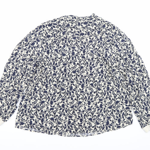 Part Two Womens Blue Floral Viscose Blouse Size 12