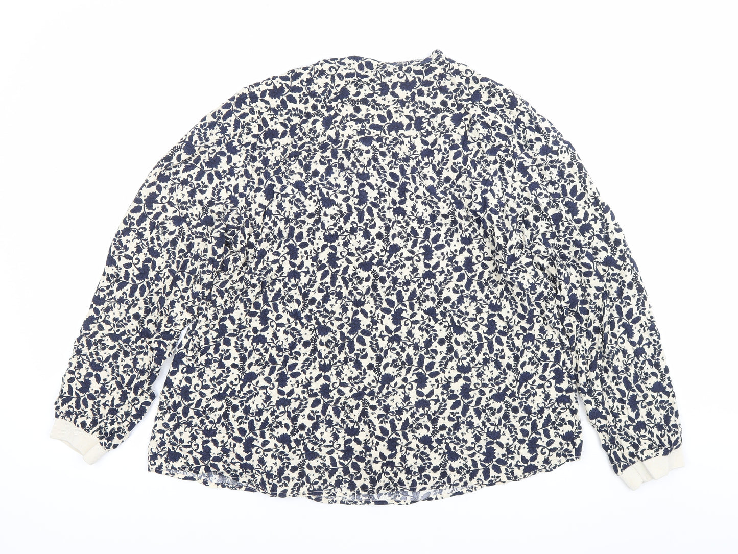 Part Two Womens Blue Floral Viscose Blouse Size 12