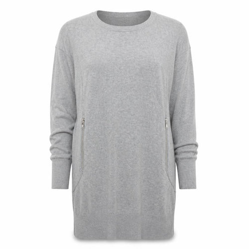 Jasper Conran Women’s Grey Tunic Jumper Size 12 Long Sleeve Knit