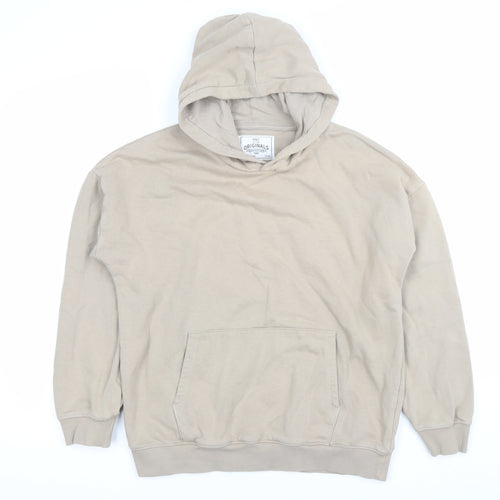 Marks and Spencer Boys Beige Pullover Hoodie 12-13 Years Regular Fit