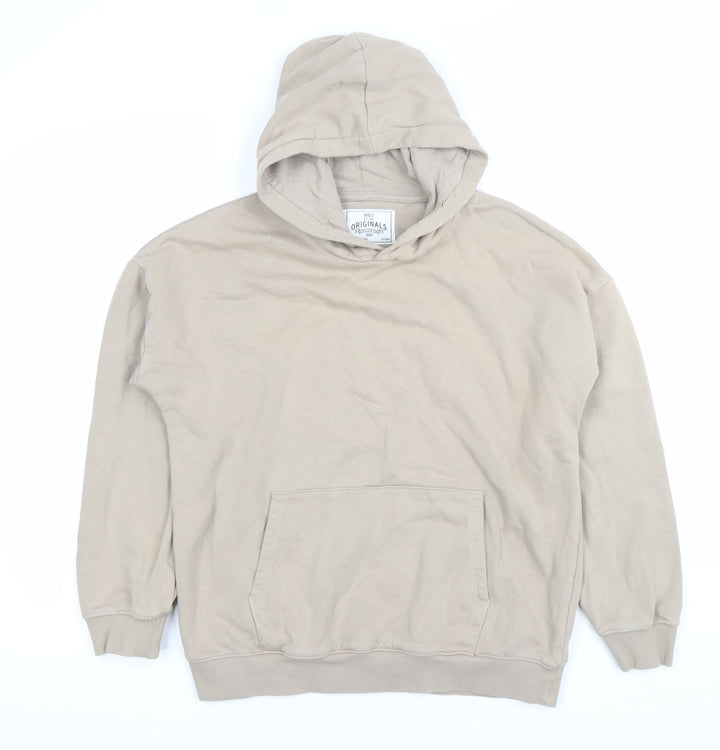 Marks and Spencer Boys Beige Pullover Hoodie 12-13 Years Regular Fit
