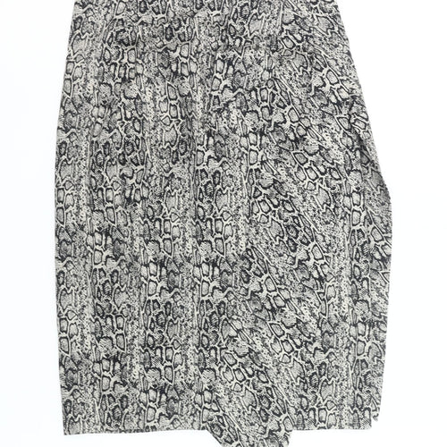 d Collection Womens Black Animal Print Pencil Skirt Size 10