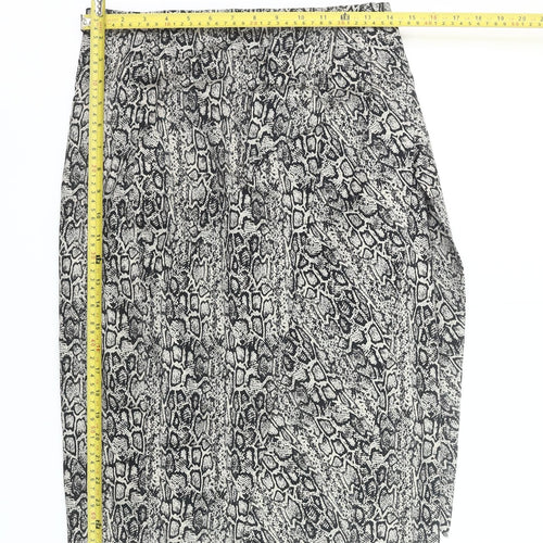 d Collection Womens Black Animal Print Pencil Skirt Size 10