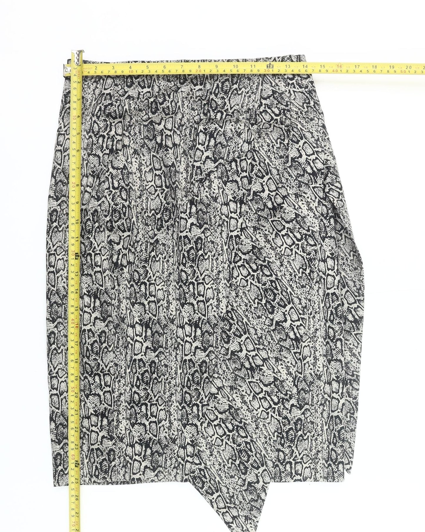 d Collection Womens Black Animal Print Pencil Skirt Size 10