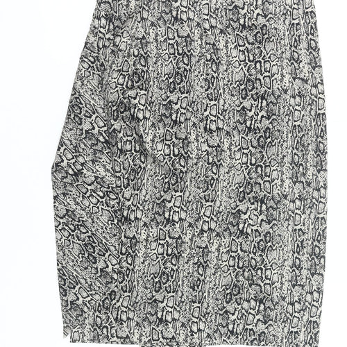 d Collection Womens Black Animal Print Pencil Skirt Size 10