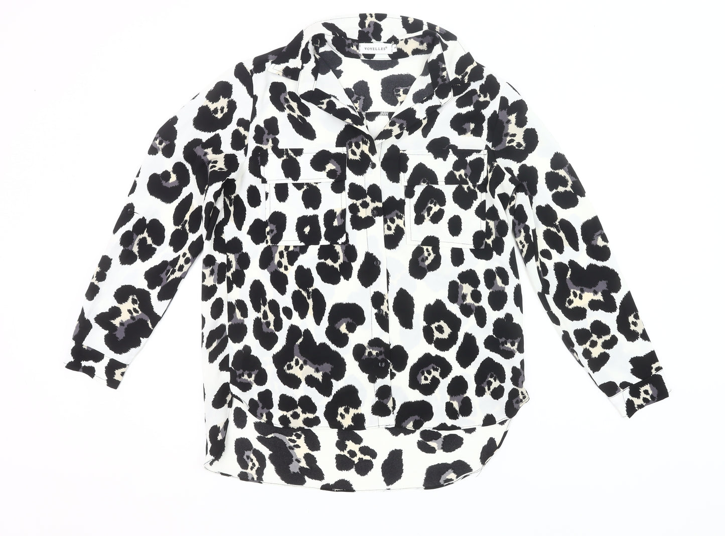 Voyelles Women’s Multicoloured Leopard Print Button-Up Shirt Size S