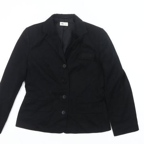 BHS Women Black Size 12 Blazer Jacket Classic Workwear