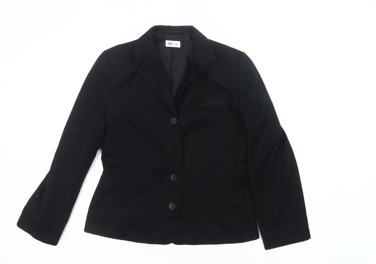 BHS Women Black Size 12 Blazer Jacket Classic Workwear