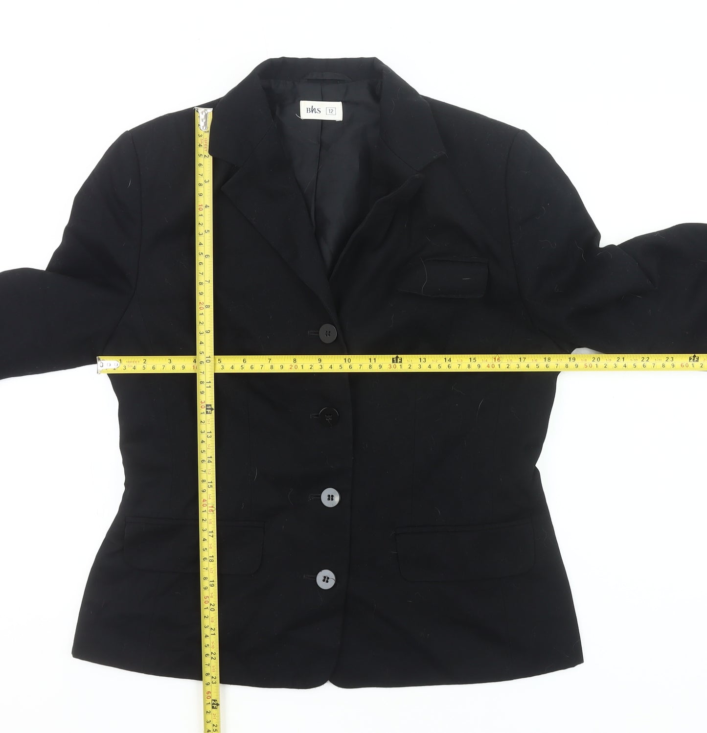 BHS Women Black Size 12 Blazer Jacket Classic Workwear