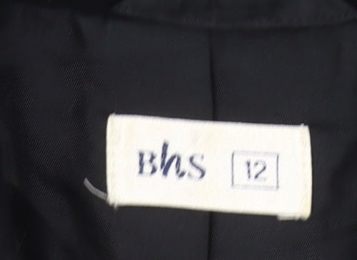 BHS Women Black Size 12 Blazer Jacket Classic Workwear