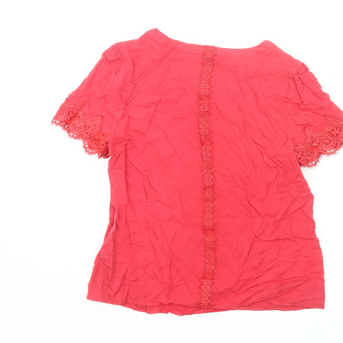 Oasis Women’s Pink Lace Sleeve Tunic Blouse UK 10