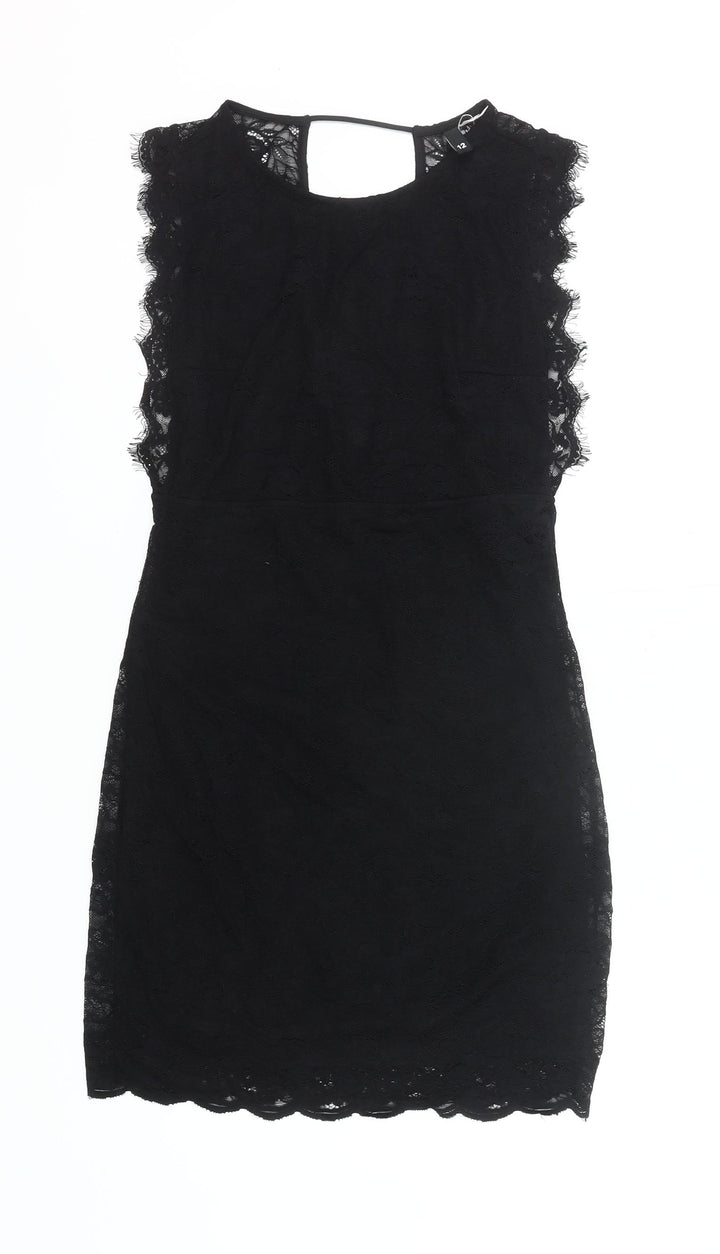H&M Divided Women’s Black Lace Sheath Dress Size 12 Party Cocktail