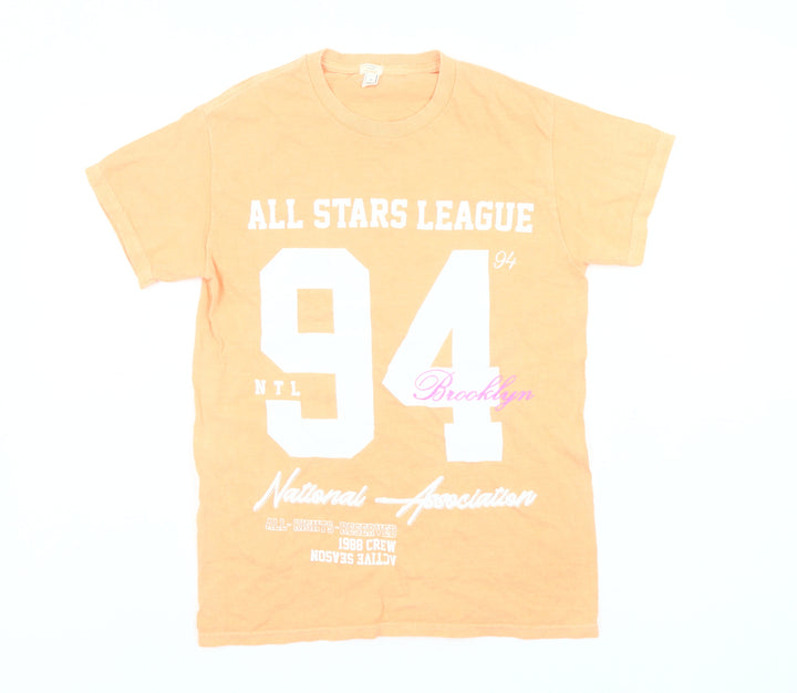 River Island Womens Orange Size 8 Graphic Print Cotton T-Shirt
