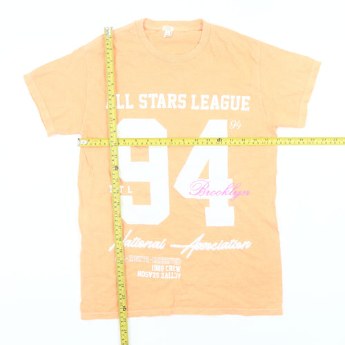 River Island Womens Orange Size 8 Graphic Print Cotton T-Shirt