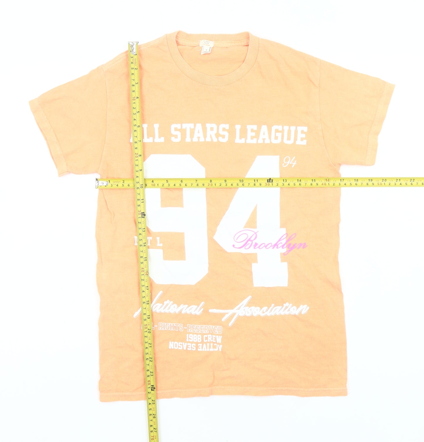 River Island Womens Orange Size 8 Graphic Print Cotton T-Shirt