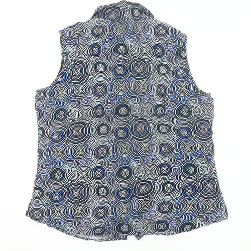 Kingston Grange Womens Multicoloured Sleeveless Button-Up Shirt Size 20 Bamboo Cotton