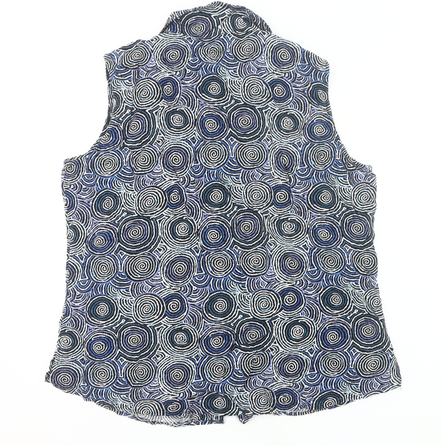 Kingston Grange Womens Multicoloured Sleeveless Button-Up Shirt Size 20 Bamboo Cotton