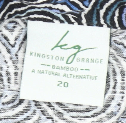 Kingston Grange Womens Multicoloured Sleeveless Button-Up Shirt Size 20 Bamboo Cotton